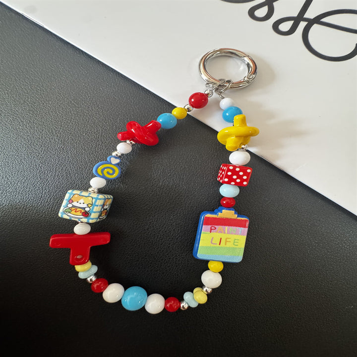 Colorful Themed Beaded Keychain Bowlift