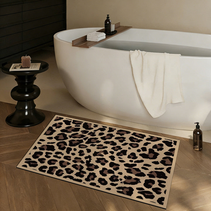 Plush Leopard Print Area Rug