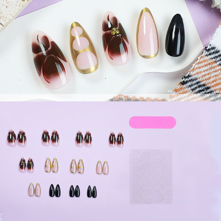 Acrylic nail set with elegant floral accents and luxurious details Bowlift