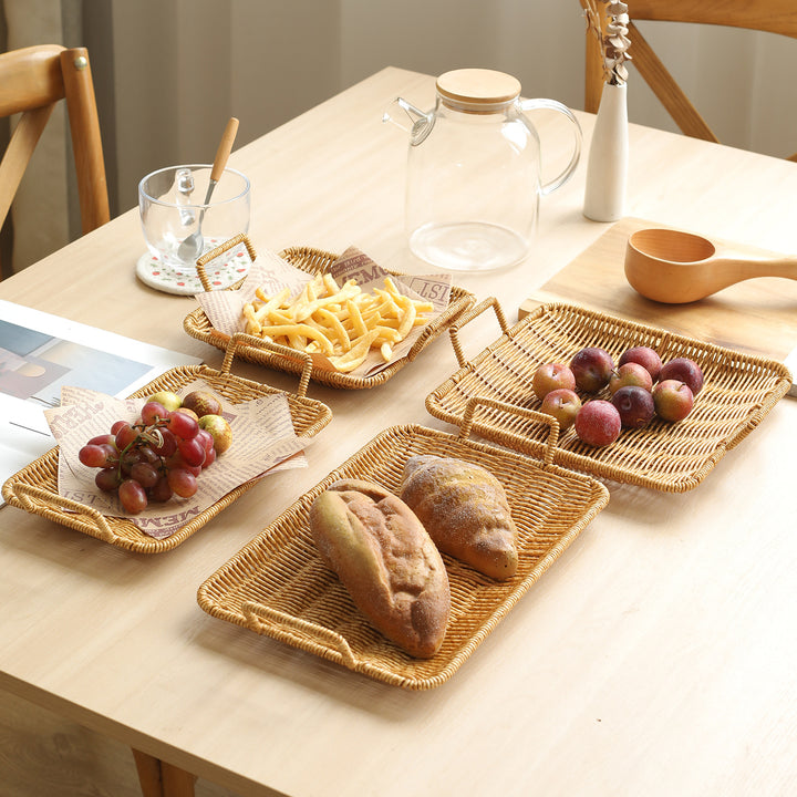 Woven Serving Tray with Easy-Grip Handles