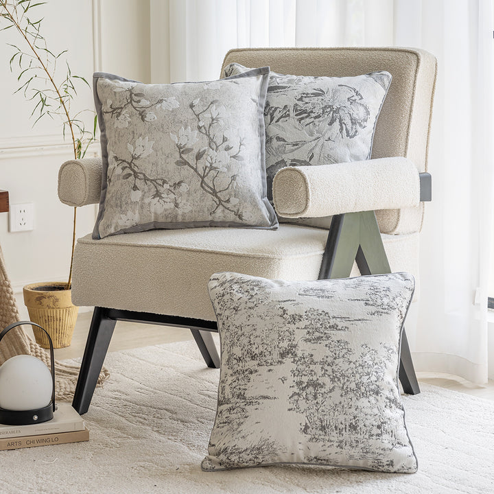 Decorative cushion with floral motifs