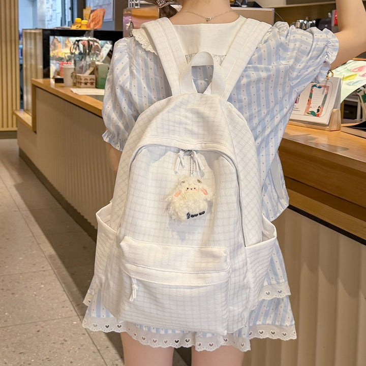 Textured Patterned Casual Backpack Bowlift