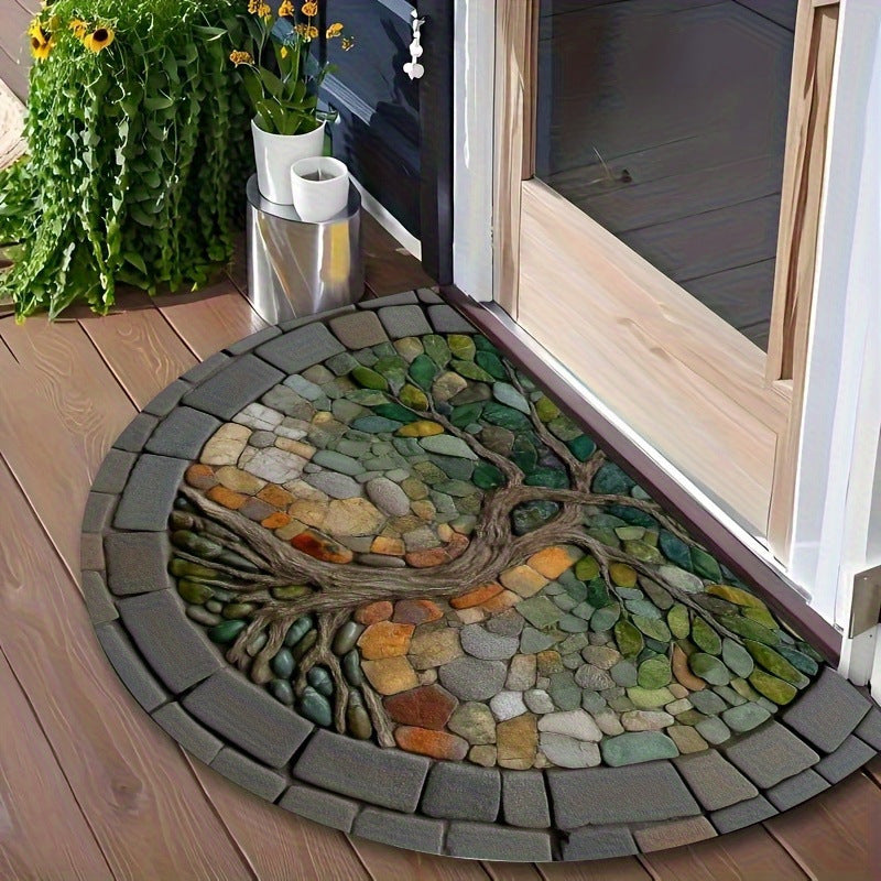 Stained Glass Sunflower Welcome Mat Bowlift