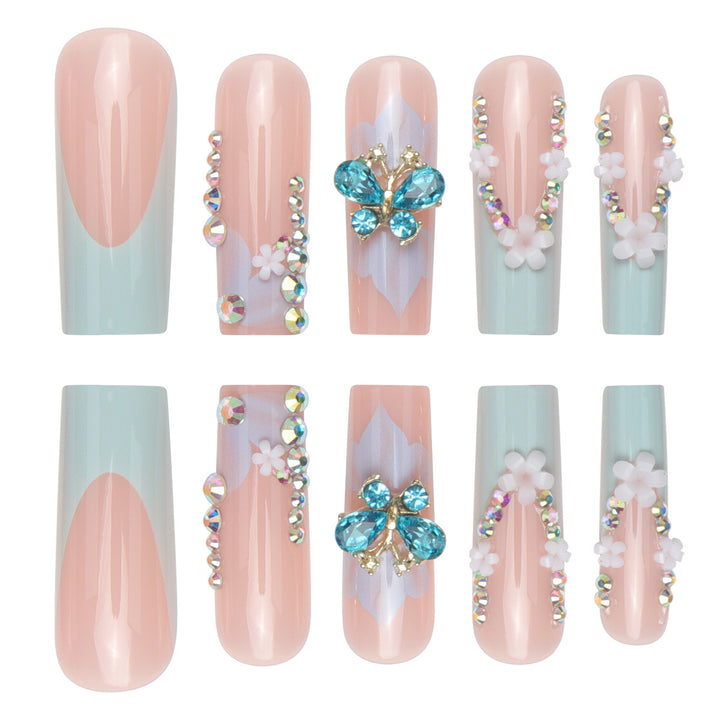 Decorative Floral Print Press-On Nails Bowlift