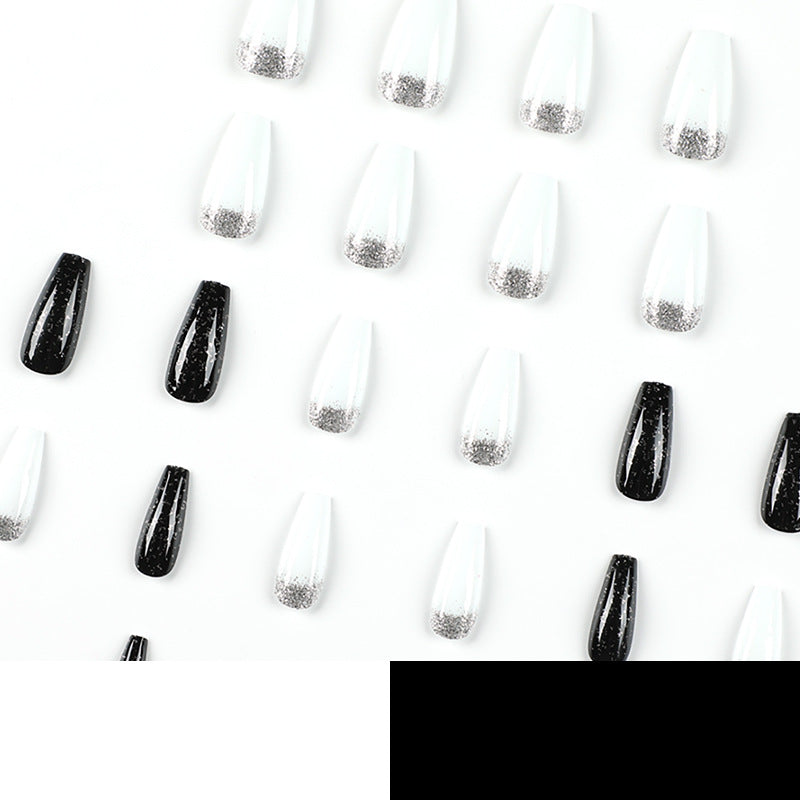 Glamorous artificial nails with glitter and ombre effect Bowlift