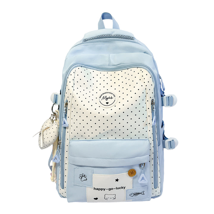 Playful Polka Dot Casual Backpack Bowlift