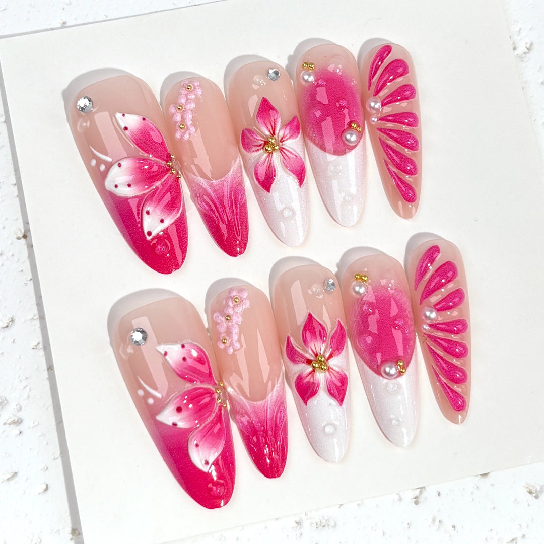 Floral Art Press-On Nails