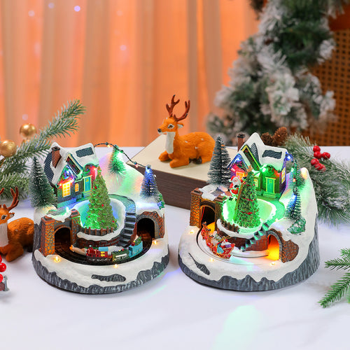 LED Light-Up Christmas Village Display Bowlift