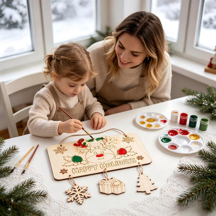 Wood Christmas decoration sign