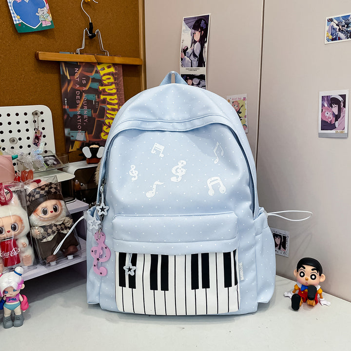 Musical-Themed Casual Backpack Bowlift