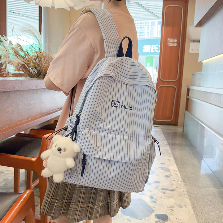 Striped Lightweight Backpack Bowlift
