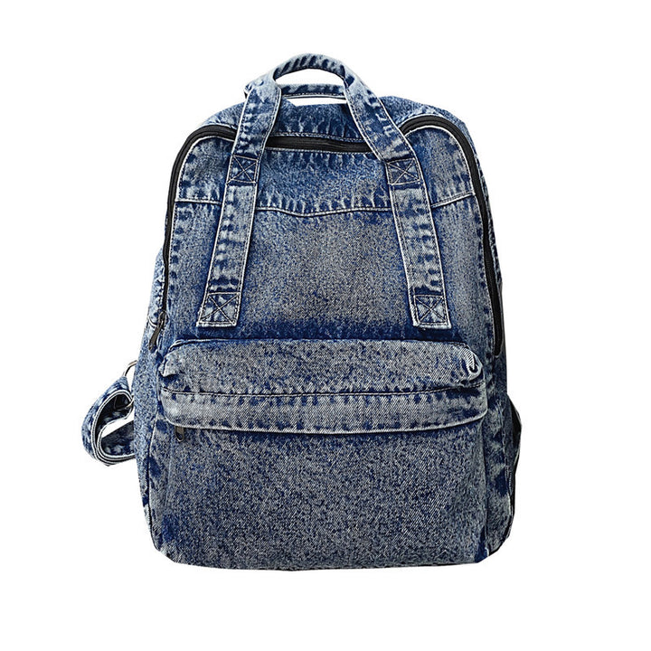 Vintage Denim Style Backpack Bowlift