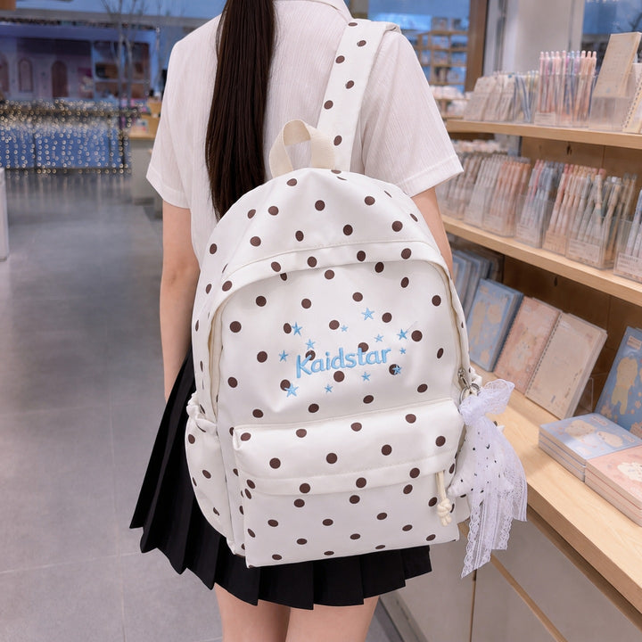 Cute Polka Dot Patterned Backpack Bowlift