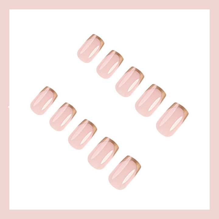Nail art set with elegant gold French tip Bowlift