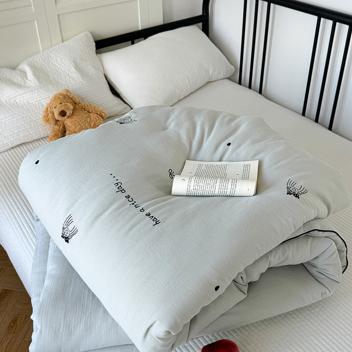 Foldable futon mattress topper with soft microfiber & dog application