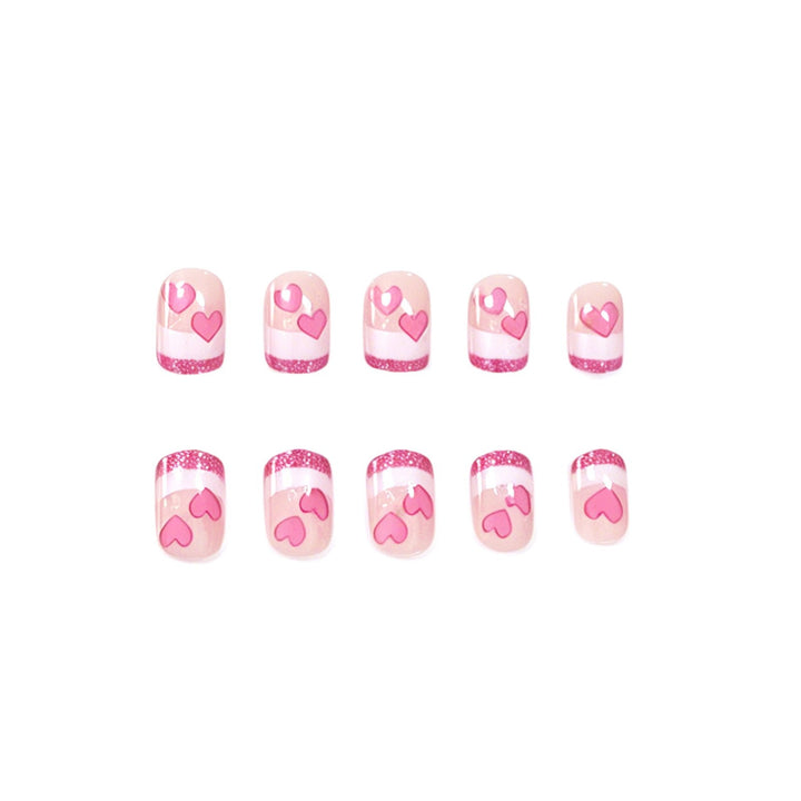 Heart-Embellished Gel Nail Extensions Bowlift