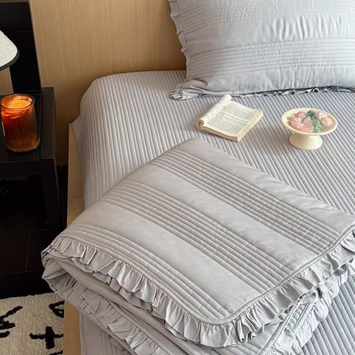 Quilted Ruffled Comforter Set