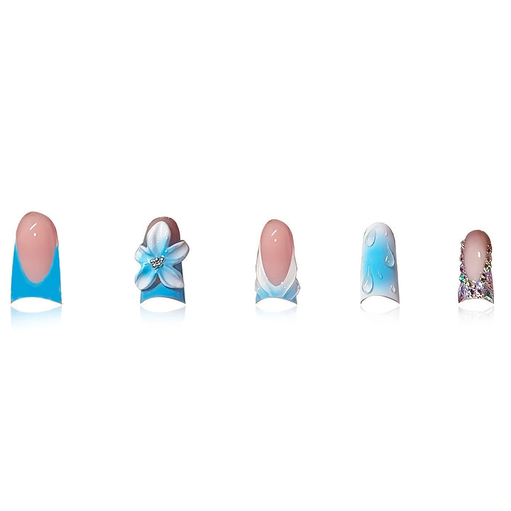 Elegant Artistic Floral Acrylic Nail Set Bowlift