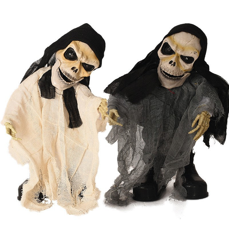 Creepy Animated Halloween Skeleton Decoration Bowlift