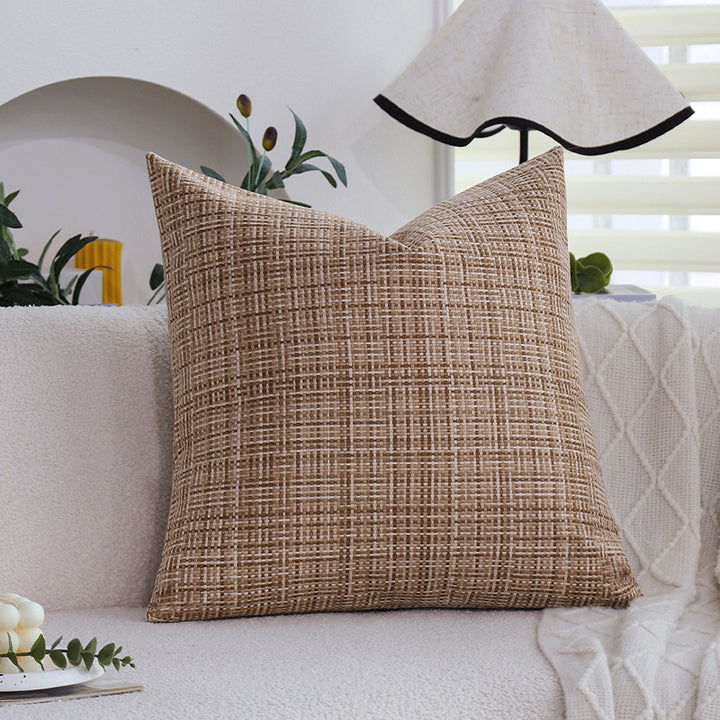 Square decorative cushion cover with woven cross texture and heavy chenille quality Bowlift