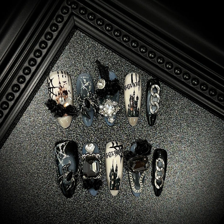 Gothic-Themed Press-On Nail Collection