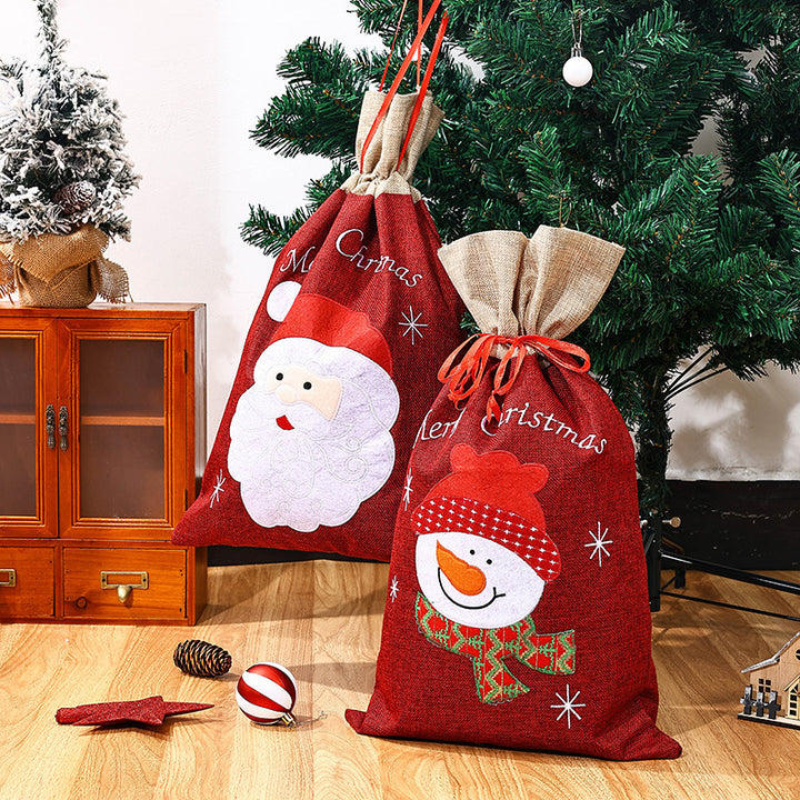 Festive Christmas gift sack with snowman motif Bowlift