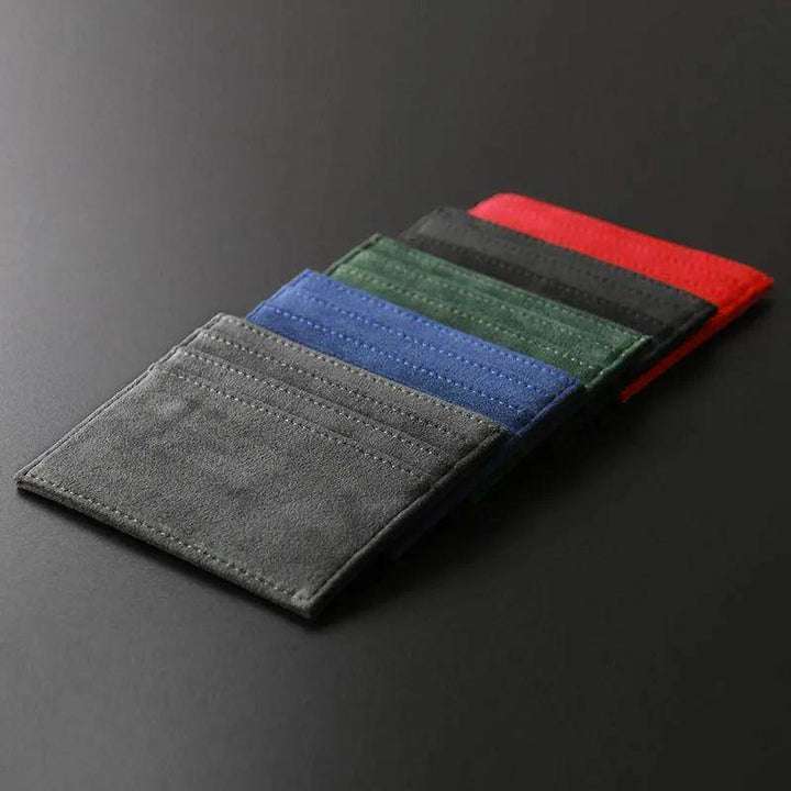 Textured Leather Card Holder Wallet