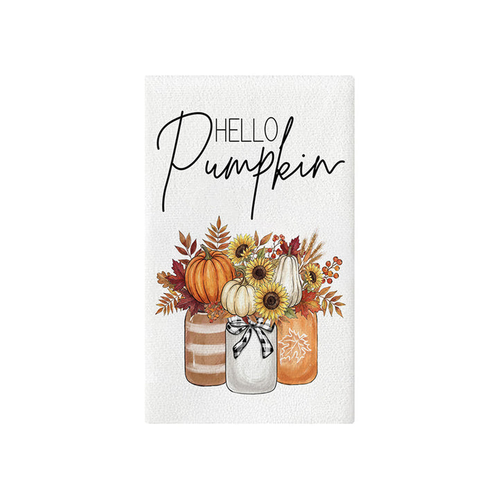 Autumn Harvest Decorative Cotton Kitchen Tea Towel