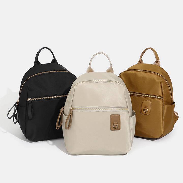 Compact Nylon Backpack with Multiple Pockets
