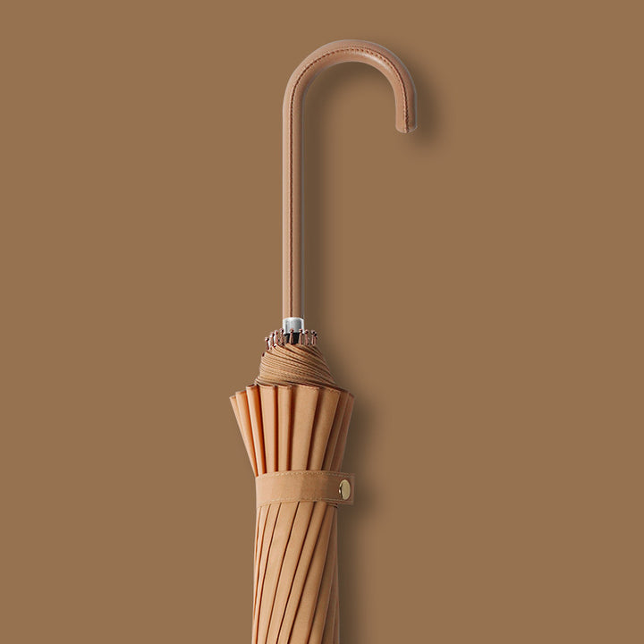 Ladies elegant umbrella with handle made of natural materials Bowlift