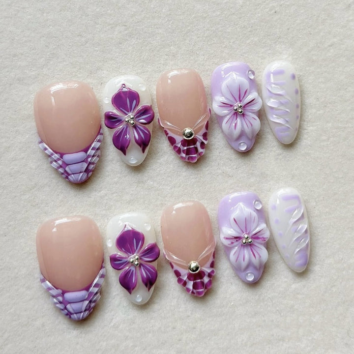 Floral Art Design Press-On Nails