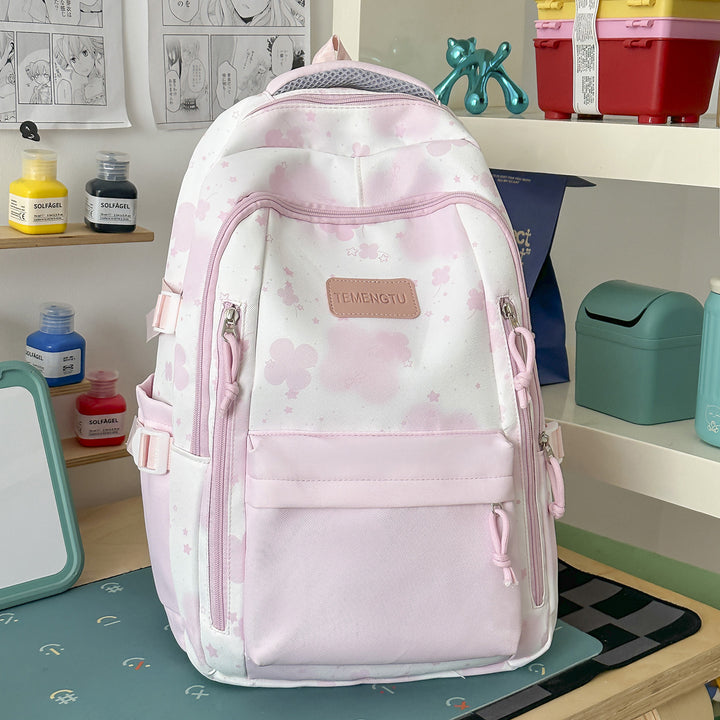 Charming Floral Print Backpack Bowlift