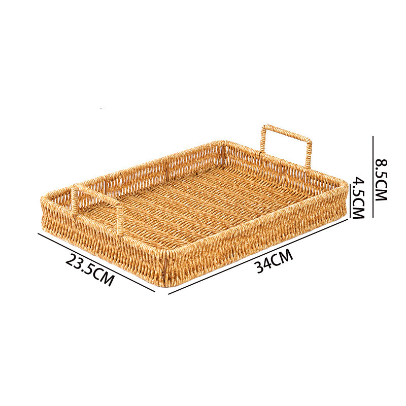 Decorative Woven Storage Basket with Carry Handles