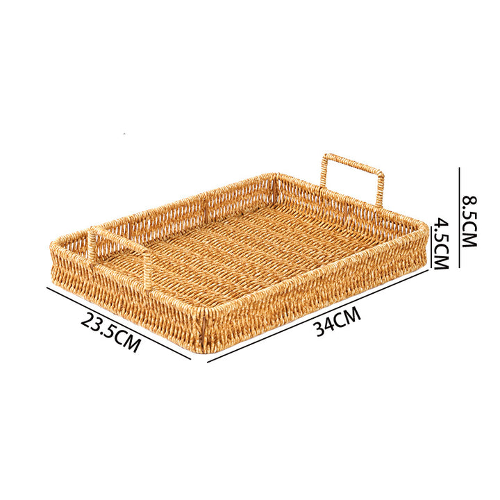 Decorative Woven Storage Basket with Carry Handles