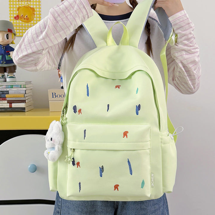 Lightweight Backpack with Cute Embroidered Design Bowlift