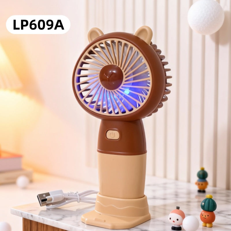 Women's portable mini hand fan with USB charging function and ergonomic handle Bowlift