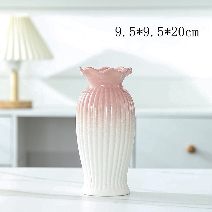 Elegant Floral Design Ceramic Vase Bowlift