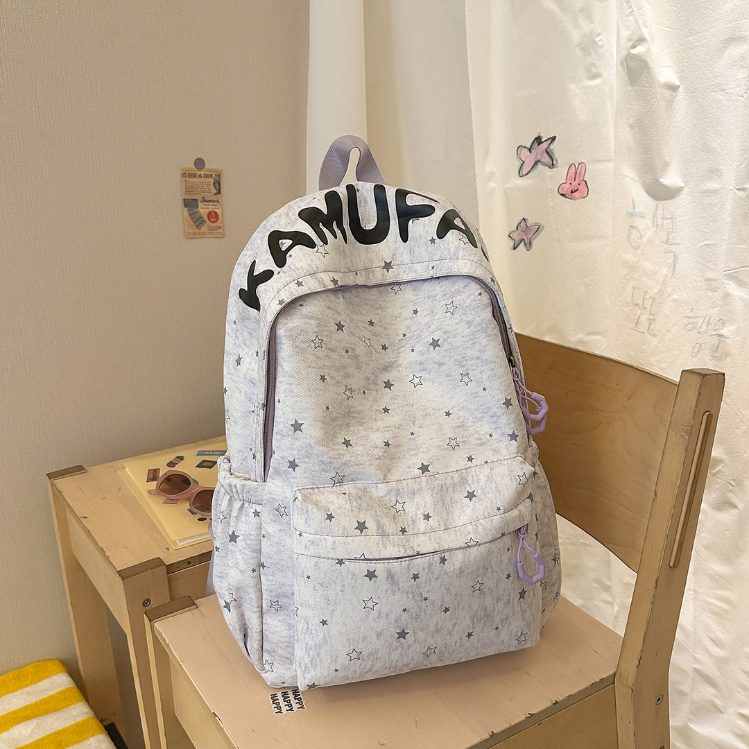 Casual Star-Embellished Backpack Bowlift