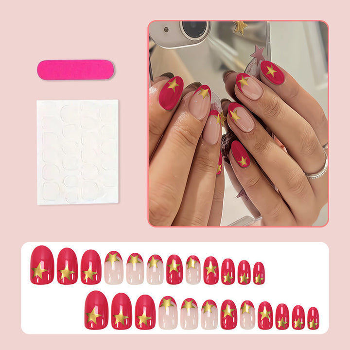 Artificial nail set with creative star design Bowlift