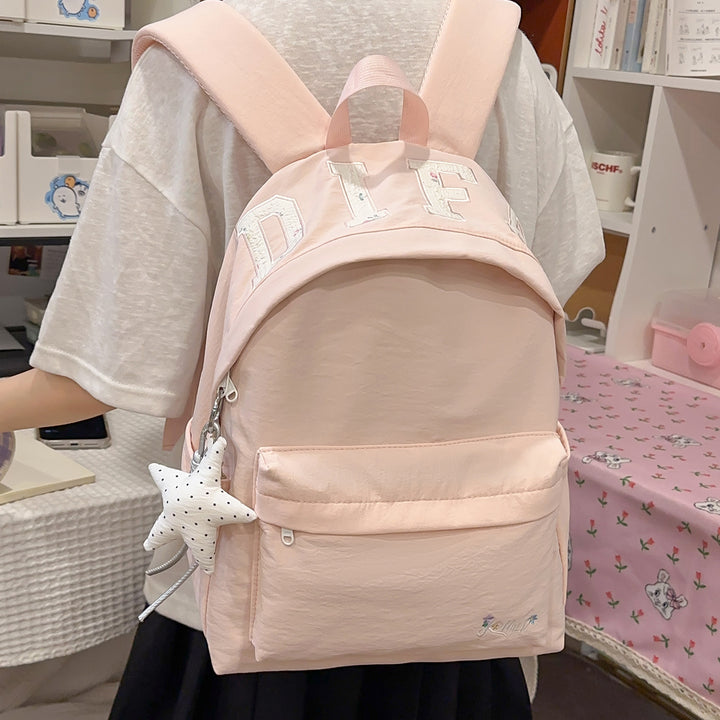 Stylish Casual Backpack with Star Charm Bowlift