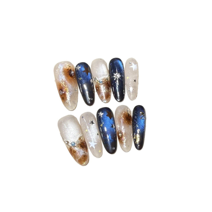 Celestial-Themed Press-On Nail Art Set