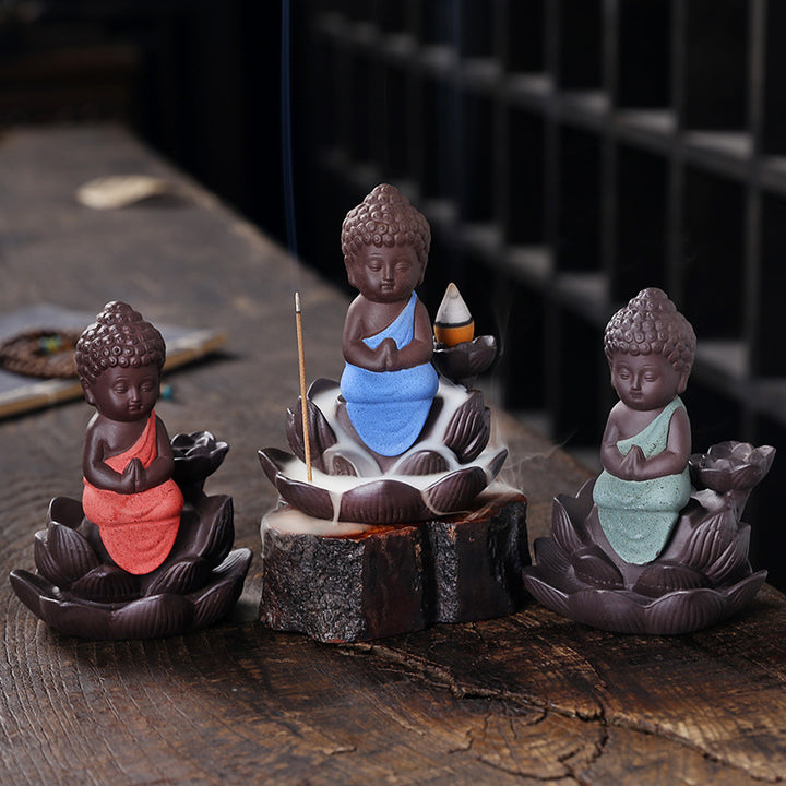 Buddhist-Themed Waterfall Incense Holder