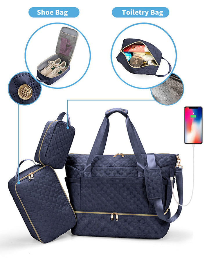 Quilted Weekender Bag Bowlift