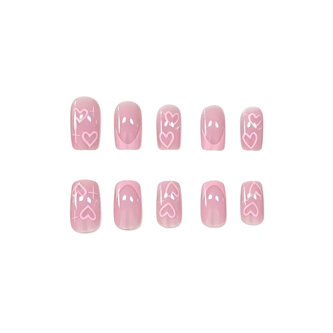 Romantic Heart-Pattern Nail Art Extensions Bowlift