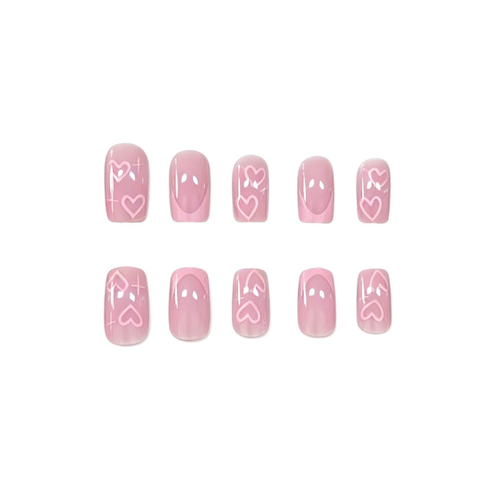 Romantic Heart-Pattern Nail Art Extensions Bowlift