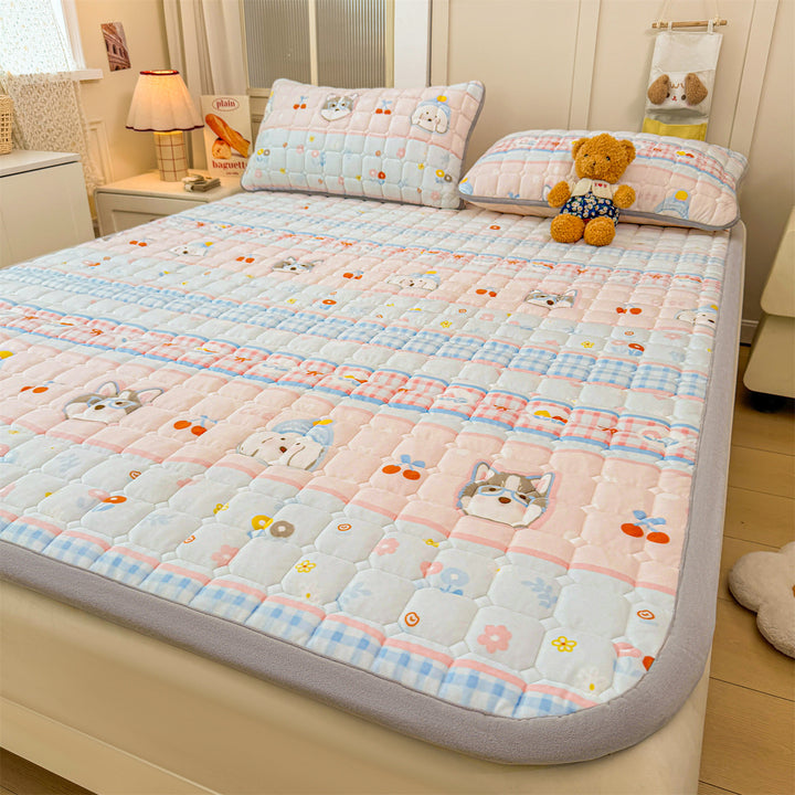 Cute Cartoon Animal Quilted Mattress Topper