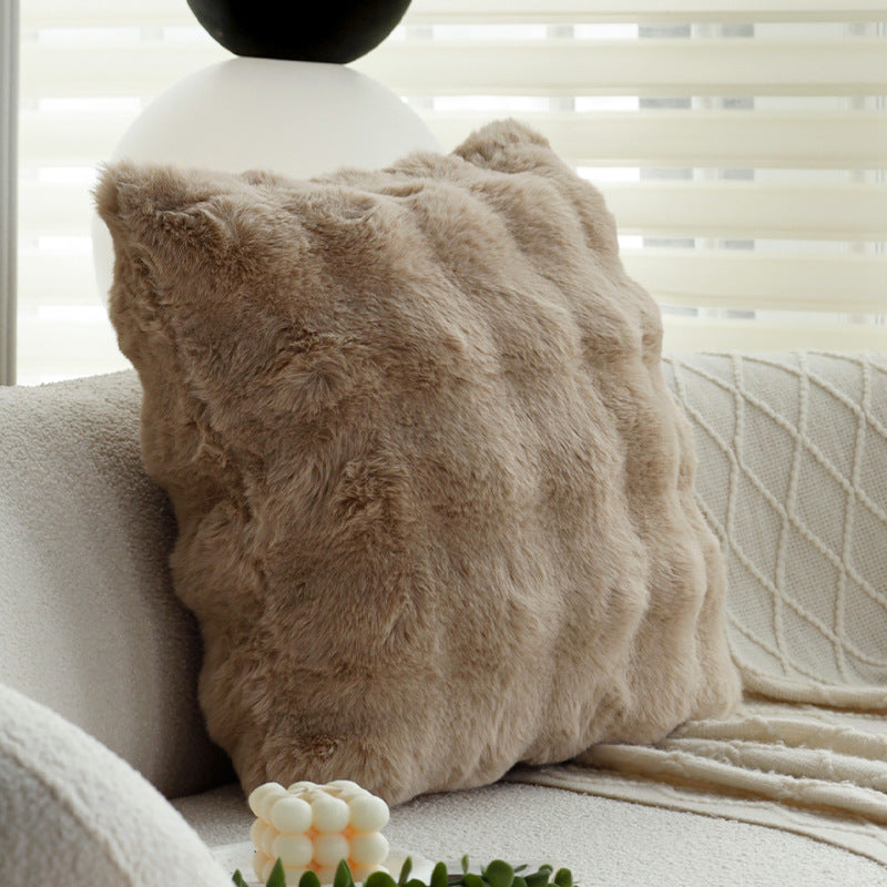 Rectangular cushion cover made of textured bouclé-tweed blend with concealed zipper Bowlift
