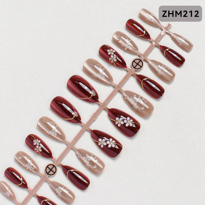 Decorative Press-On Nail Set Bowlift