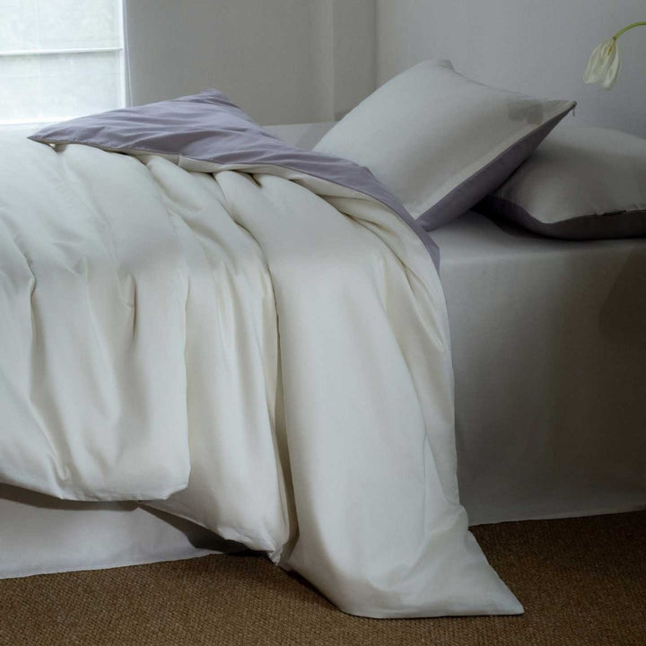 Luxury Reversible Cotton Sateen Duvet Cover Bedding Set