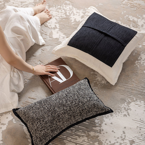 Decorative cushion with high-quality faux leather cover